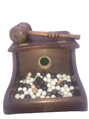 £232.02 • Buy Antique Vtg Wood Masonic Ballot Voting Box Marbles Gavel Fraternal Black Ball