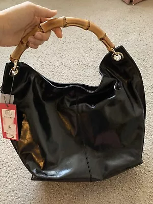 Vince Camuto Bamboo Handbag/shoulder Bag Black Leather 100% Authentic • $39