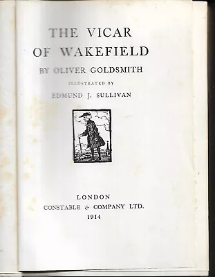 The Vicar Of Wakefield By Oliver Goldsmith Illustrated By E J Sullivan 1914 Vgc • £4.99