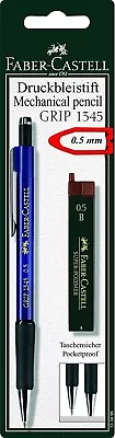 Faber-Castell Grip 1345 Mechanical Pencil + 0.5mm B Leads - Assorted Colour • $5.05