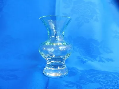 Dartington Small Ripple Vase Clear With Green Hints Signed • £14.99