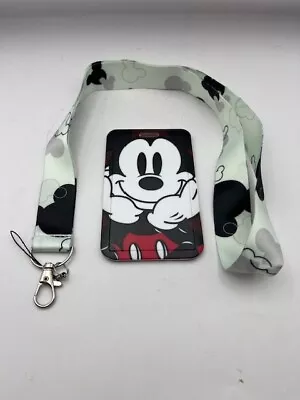 Disney's Mickey Mouse Vertical Lanyard With Card Holder For Pins Tickets ID • $14.99