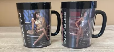 1988 Snap On Tools Coffee Mugs Thermo-Serv Set Of 2 Vintage Pin Up Girls Pretty • $19.95