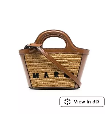 Authentic MARNI Tropicalia Logo-embroidered Mini Tote Bag $578 • $440