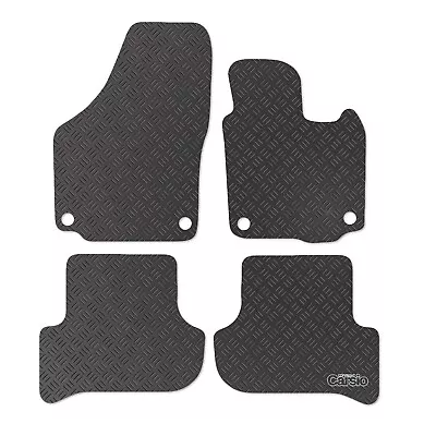 Carsio Tailored Black Rubber Car Floor Mats For Skoda Yeti 2009 To 2017 • £21.99