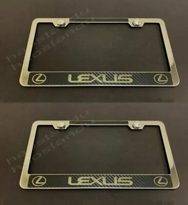 (2PCS)LEXUS CHROME METAL LICENSE PLATE FRAME -Carbon Fiber Style • $21.99
