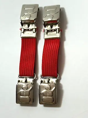 Vintage 1960s Snowman Glove And Mitten Clips Red Elastic • $7.99