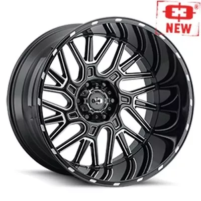 4 New 20x12 Vision 404 Brawl Black Milled Spoke 8x165.1 8x6.5 ET-51 Wheels Rims • $1002.83