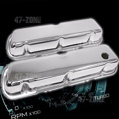 STEEL For 1986-95 Ford 302 5.0L FOX-BODY MUSTANG VALVE COVERS SMOOTH - CHROME • $60.69