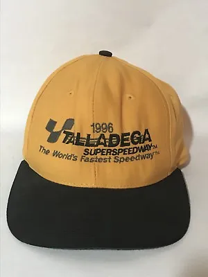 $18.95 • Buy Vintage 1996 Talladega Superspeedway Racing Snapback Hat Yellow 90s Cap Baseball
