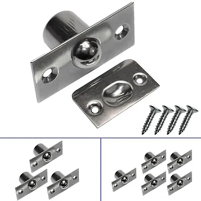 £9.49 • Buy Roller Ball Door Catch & Keep Plate Mortice Spring Latch Stainless Steel Satin
