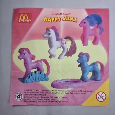 1998 McDonalds Hasbro My Little Pony Figure Toy Collection - Paper Insert Poster • £3.99