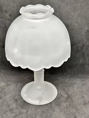 Vintage Two Piece White Satin Glass Fairy Lamp Fairy Light 6in • $14.77