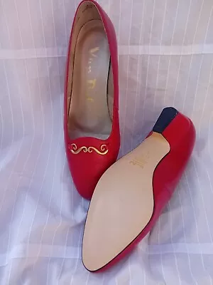 Vintage Cherry Red Leather Van Dal Ladies Shoes Size 5.5E  • £16.99