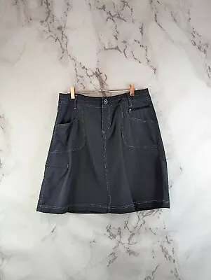 Kuhl Skirt Women 10 Gray Vala A Line Cargo Hiking Outdoor Camp Nylon Pocket  • $20.23