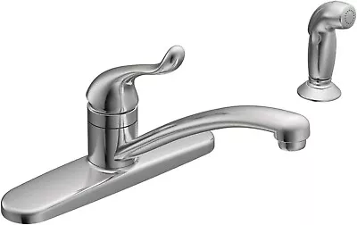 Moen Adler CA87530 Chrome Single Handle Kitchen Faucet With Side Spray • $59.99