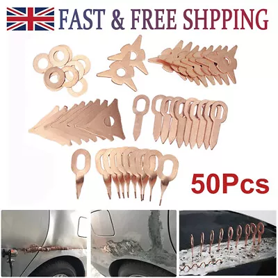 50Pcs Stud Welding Kit Straight Twisted Dent Pulling Rings For Spotter Welder UK • £9.42