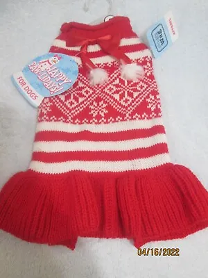 $16.10 • Buy  Dog Christmas Holiday Girl's Dress Sweater Size Small New