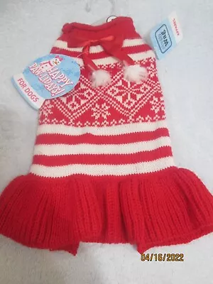 $16.10 • Buy  Dog Christmas Holiday Girl's Dress Sweater Size Small New