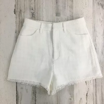 Zara White Tweed Shorts Womens Sz XS • $34.99