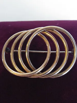 Vintage * Signed  SYMMETALIC * Gold Overlay Sterling Silver CLASSIC Brooch • $19.99