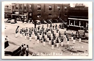 Pocahontas IA Marching High School Band In Parade~Bassoon~Bass Drum~Trumpet RPPC • $15