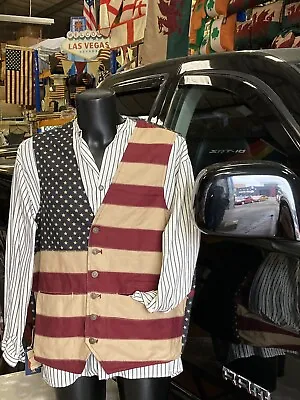 £59 • Buy American Events Flag Waistcoat | Vest | Coat  Stars N Stripes