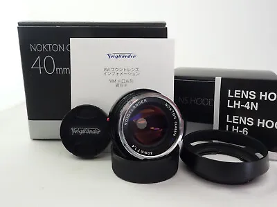 [ MINT ] Voigtlander Nokton Classic S.C 40mm F1.4 For Leica M  With Hood LH-6 • $349