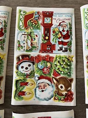 Vintage Christmas Tags Seals Santa Carolers Snowman Candy Cane Loose Dennison? • $17.88