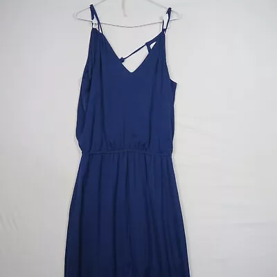 Witchery Womens Maxi Dress 10(AU) Or Small Blue V-Neck Pleated Sleeveless Straps • $29.99