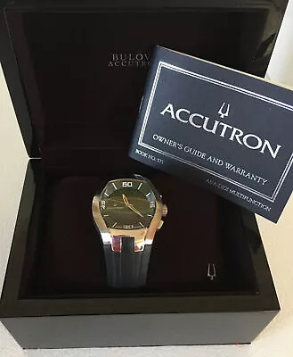 Bulova Accutron Telluride Black Ana-Digi Multifunction Dial & Rubber Strap • $529.99