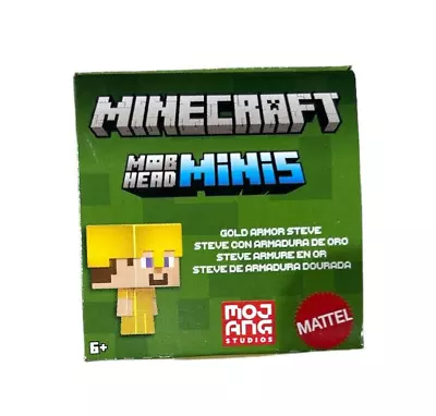Minecraft Toys Mob Head Minis Figures - Gold Armor Steve • $10.99