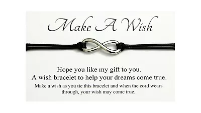 Make A Wish Infinity Charm Wish Bracelet Keepsake Gift • £1.80