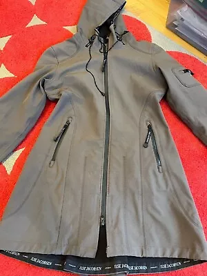 Women Ilse Jacobsen Raincoat Size 36 Brown Hornbaek Fleece Lined Water Repellent • £59.99