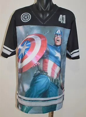 Marvel Captain America Jersey Top Size Medium BlackMilk V Neck Long • $79.99