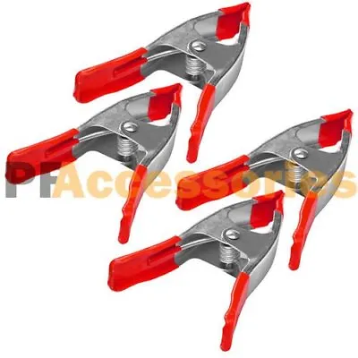 4 Pcs 6  Inch Metal Spring Clamps W/ Rubber Tips Tool Large Clips Lot Of 4 Steel • $12.89