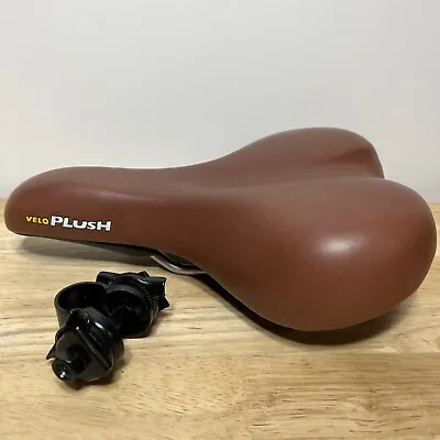 VELO PLUSH Bicycle Saddle Seat - Brown With Handle On Back Excellent Condition • $21.50