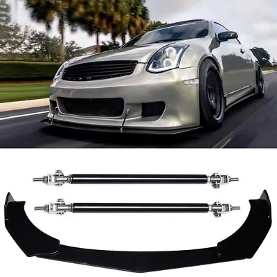 For Infiniti G35 G37 Sedan Coupe Front Bumper Lip Splitter Spoiler + Strut Rods • $39.99