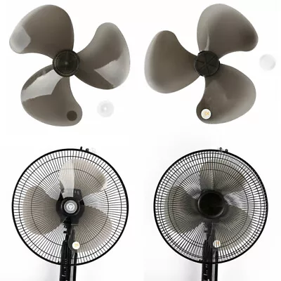 16 Inch Big Wind 3 Leaves Mute Fan Blades With Nut Cover For Stand/Table Fanner • £11.99