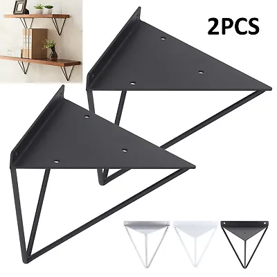 2PCS Durable Hairpin Industrial Wall Shelf Bracket Support Metal Prism Mount • £6.89