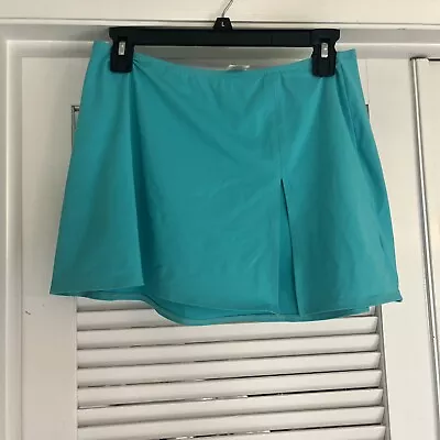 LA BLANCA Blue Swim Cover Up Skirt Womens Sz Medium Swimwear By Rod Beattie Aqua • $24.99