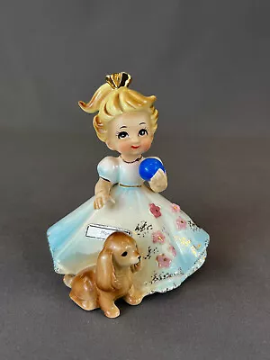 Josef Originals MANDY GIRL WITH PUPPY & BALL Little Pets Series 4” Figurine • $99.99