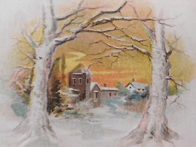 Vintage 1916 Christmas Postcard  Snow Scene V421 • $2.99