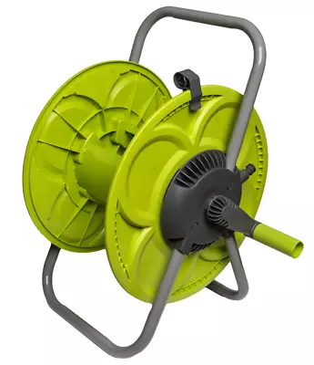 50m Capacity HOSE REEL Cart Trolley Pipe Storage Wall Mountable/ Freestanding • £26.99