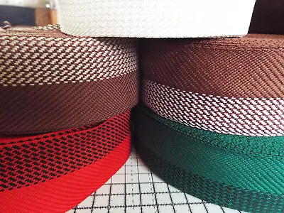 1m - 48mm-Diagonal Pattern Woven TrimTape WebbingBlanket BindingRibbon • £0.99