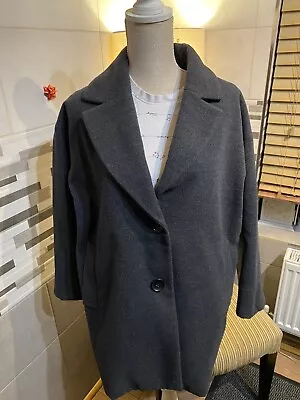 Niko And Wool Cashmere Grey Coat Size 3 Large Excellent Condition Button Up • £50