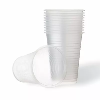 100 Clear Plastic Cups 7 Oz | Crystal Clear Drink Cups For Water Beer & Deserts • £5.99