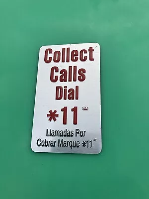 Vintage Payphone Metal Sticker Label Sign COLLECT CALLS Telephone Phone Ads￼￼ • $8