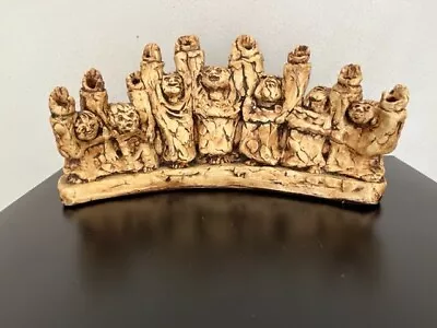 Glazed Clay Menorah - Signed - Unusual Design Uses Standard Size Chanukah Candle • £121.64