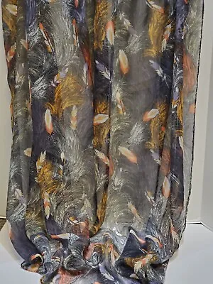 Charlotte Russe Large Scarf Shawl Wrap Feathers Fall Colors  • $12